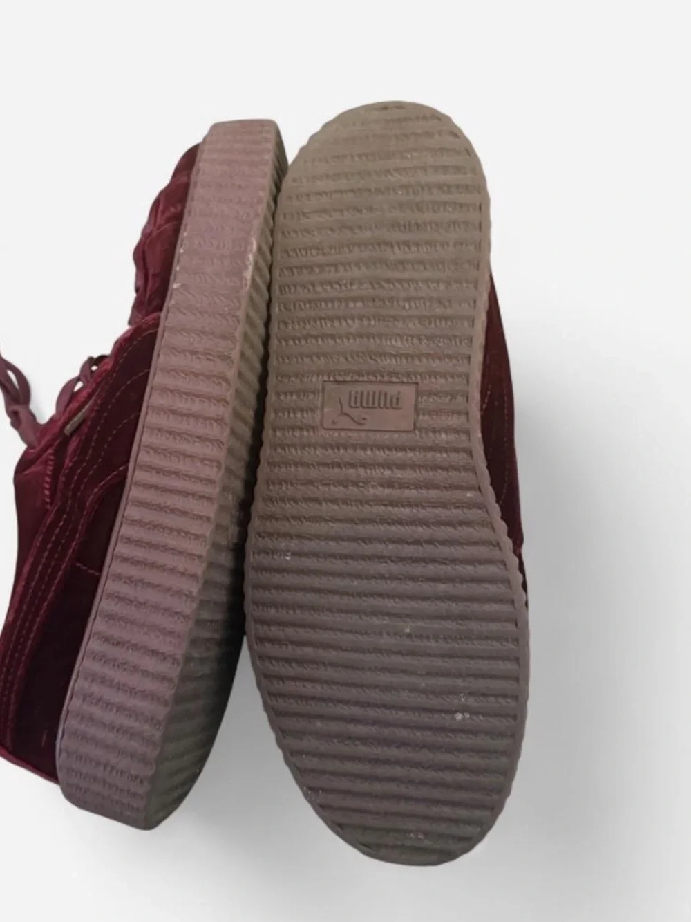 Puma Velvet Platform Sneakers in Wine
